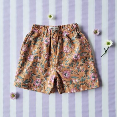 BOYS &amp; GIRLS ELASTIC WAISTBAND CRAFTED BOHO SHORTS/ 100% COTTON INDIAN HAND BLOCK PRINTED  / 100% COTTON*予約注文は3月13日に発送されます * PRE-ORDER SHIP OUT 13 MARCH