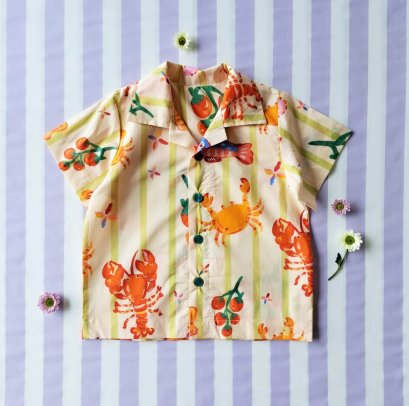 BOYS &amp; GIRLS SHIRT/ 100% PRINTED COTTON SUMMER SEA