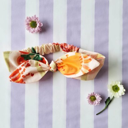 KIDS &amp; ADULTS  HEADBAND ELASTIC BACK 100% PRINTED COTTON SUMMER SEA