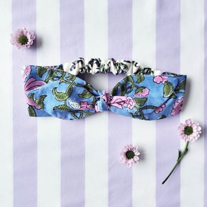 ที่คาดผมเด็ก และ ผู้ใหญ่ แบบยางยืดเฉพาะช่วงท้ายทอยด้านหลัง โบว์ใหญ่ ยางนิ่มไม่เจ็บศรีษะ 100 % คอตตอน ผ้าพิมพ์มืออินเดีย