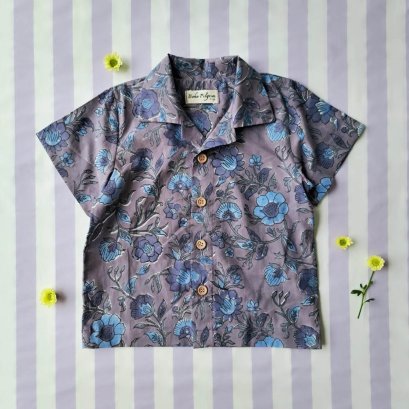 *LIMITED FABRICS-BOYS &amp;GIRLS CRAFTED BOHO SHIRTS / 100% COTTON INDIA HAND BLOCK PRINTED*予約注文商品の発送予定日：6月15日～20日 PRE-ORDER ITEMS SHIPMENT 15-20 JUNE