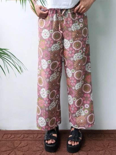 TEEN & ADULTS WOMEN LONG PANTS ELASTIC WAISTBAND  100% COTTON INDIAN HAND PRINTED*予約注文商品の発送予定日：6月30日 PRE-ORDER ITEMS SHIPMENT 30th JUNE