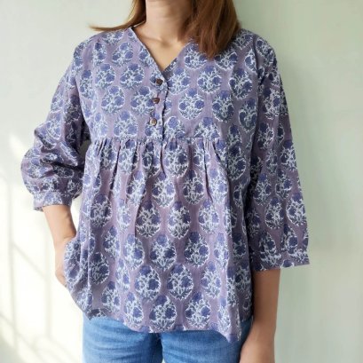 เสื้อเด็กโตวัยรุ่น และ ผู้ใหญ่ ผู้หญิง 100% คอตตอน ผ้าพิมพ์มืออินเดีย