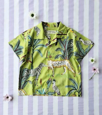 เด็กชาย-หญิง เสื้อเชิ๊ต 100 % คอตตอน ผ้าพิมพ์มืออินเดีย