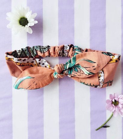 KIDS &amp; ADULTS CRAFTED BOHO HEADBAND ELASTIC BACK 100% COTTON INDIAN HAND SCREEN PRINTED