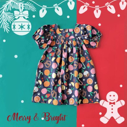 XMAS DRESS DRESS 100% PRINTED COTTON