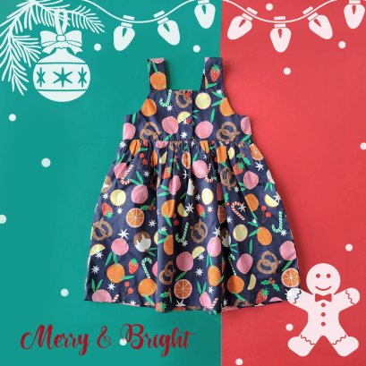 XMAS DRESS DRESS 100% PRINTED COTTON