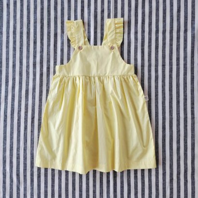 GIRLS YELLOW PINAFORE DRESS 100% COTTON *PREORDER SHIP OUT 23 FEB