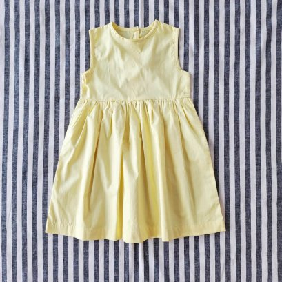 BUTTONS BACK YELLOW DRESS 100% COTTON *PREORDER SHIP OUT 23 FEB