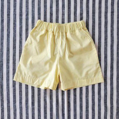 BOYS & GIRLS YELLOW ELASTIC WAISTBAND SHORTS  / 100% COTTON*PREORDER SHIP OUT 2 MARCH