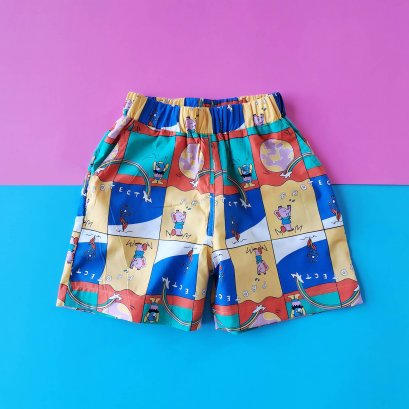 BOYS & GIRLS ELASTIC WAISTBAND PROTECT OUR WORLD SHORTS / 100% PRINTED COTTON