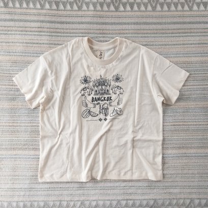 เสื้อยืดผู้หญิงทรงหลวมกว้าง ลายสวรรค์กรุงเทพ  100% คอตตอนธรรมชาติไม่ฟอก