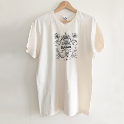 เสื้อยืดผู้ใหญ่ใส่ได้ทั้งชาย หญิง ลายสวรรค์กรุงเทพ 100% คอตตอนธรรมชาติไม่ฟอก