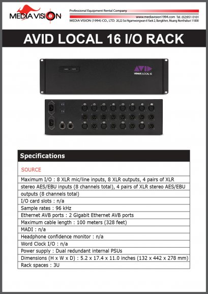 AVID LOCAL 16 I/O RACK