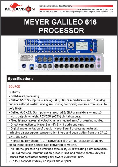 MEYER GALILEO 616 PROCESSOR