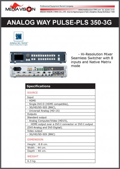 ANALOG WAY PULSE-PLS 350-3G