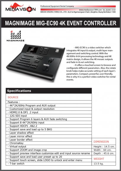 MAGNIMAGE MIG-EC90 4K EVENT CONTROLLER
