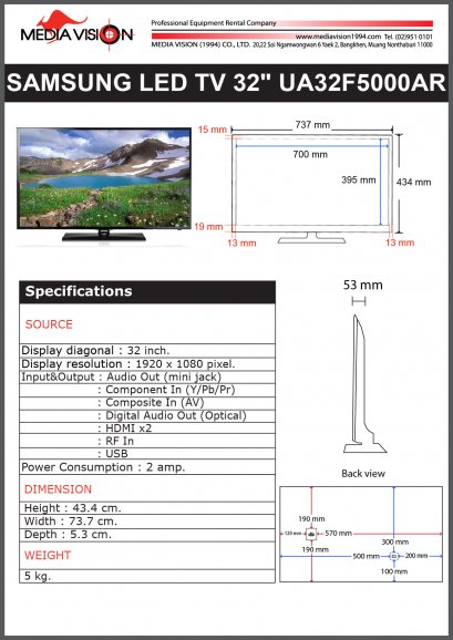 SAMSUNG LED TV 32" UA32F5000AR