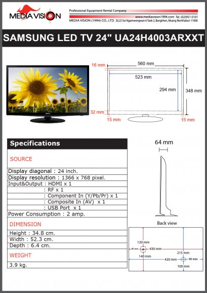 SAMSUNG LED TV 24" UA24H4003ARXXT