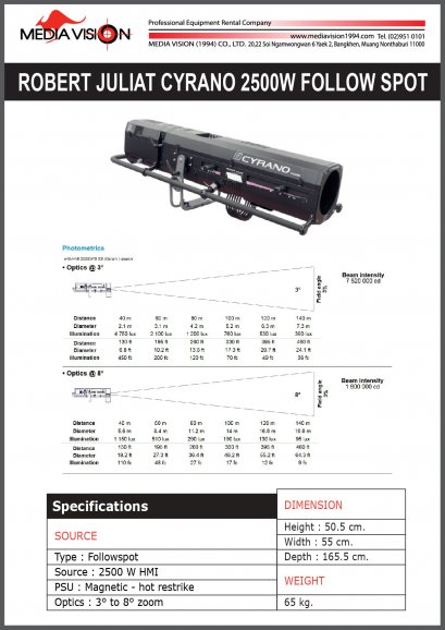 ROBERT JULIAT CYRANO 2500W FOLLOW SPOT