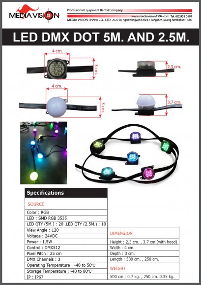 LED DMX DOT 5 M. AND 2.5 M.