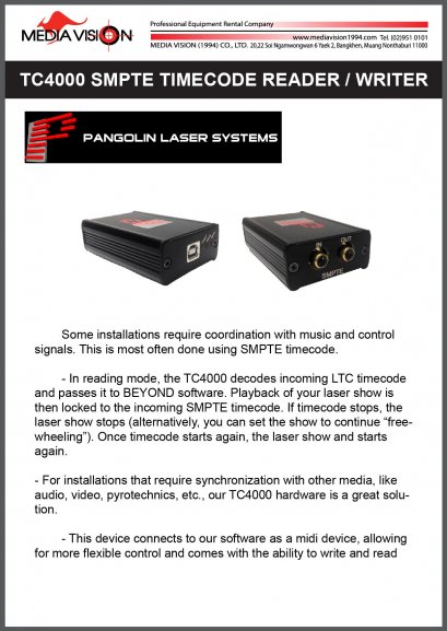 TC4000 SMPTE TIMECODE READER / WRITER