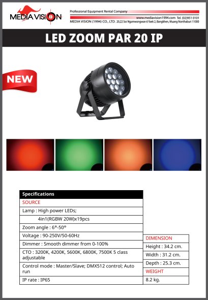 LED ZOOM PAR 20 IP
