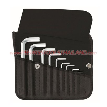 PB213ZK ชุดประแจหกเหลี่ยมแบบสั้น ขนาด 1/16&quot;-3/8&quot; บรรจุซองหนัง PB SWISS TOOLS