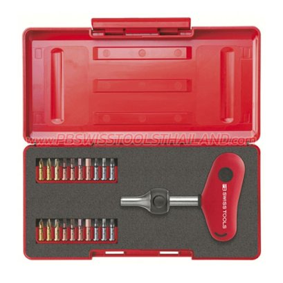 PB255MRSET ชุดไขควงด้ามฟรีตัวที พร้อมดอกไขควง แฉก-PZ-HEX-TORX PB SWISS TOOLS