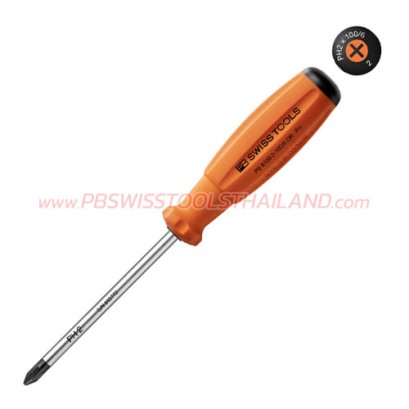 PB8190-2-100/6OR (PB8190RB) ไขควงปากแฉกด้าม SWISSGRIP เบอร์ 2x100x205 มม. PB SWISS TOOLS