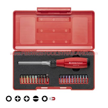 PB8510 R100SET  ชุดไขควงด้ามฟรี (ยาว) พร้อมดอก บรรจุกล่อง PB SWISS TOOLS