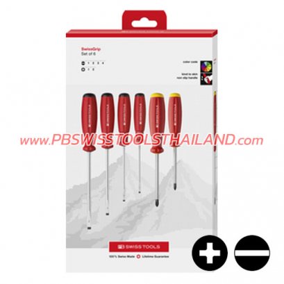 ไขควงชุดปากแบน + แฉก  6 ตัวชุดบรรจุกล่อง PB8560CBB