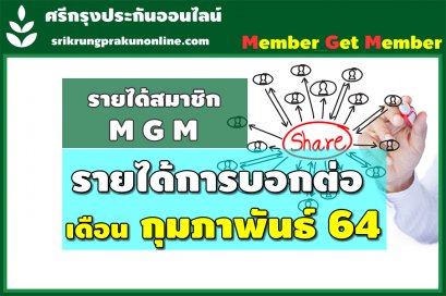 รายได้จากการบอกต่อค่าสายงาน+แนะนำ 1-28/02/64