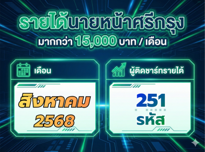 รายได้ต่อเดือนนายหน้าศรีกรุง สิงหาคม 2568