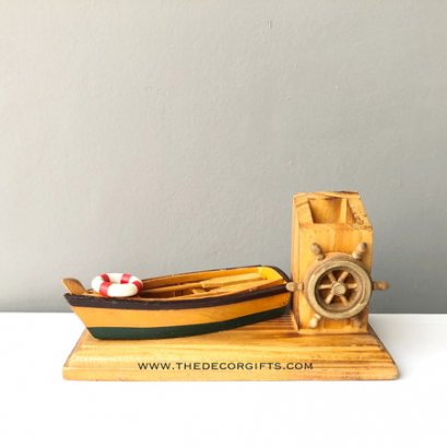 ที่เสียบปากกาเรือพาย งานไม้ แนวทะเล