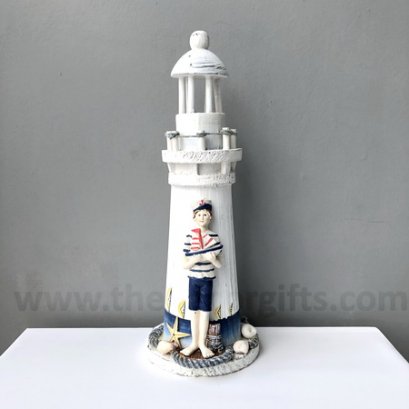 ประภาคารไม้กลมขาว (เด็กชาย) แนวทะเล (Size S)