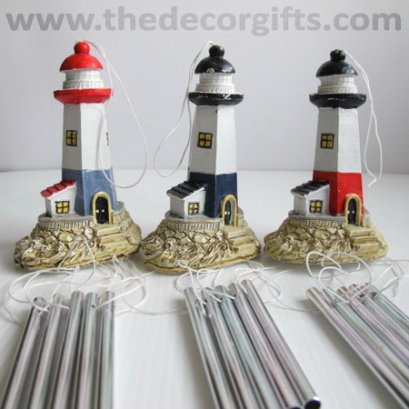 โมบายเรซิ่นประภาคาร (3 ชิ้น) แนวทะเล