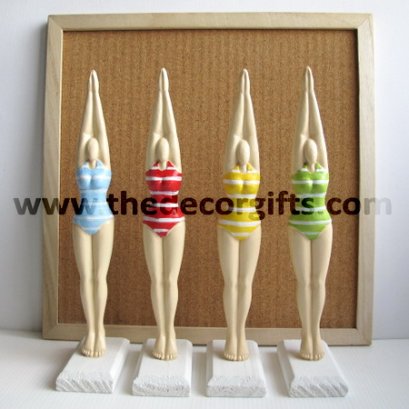 ตุ๊กตาเรซิ่น สาว slim โดดน้ำ (4 ตัว) แนวทะเล