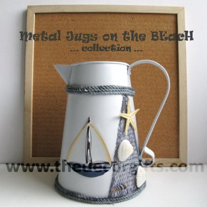 เหยือกสังกะสี (ใหญ่) ลายเรือใบ แนวทะเล