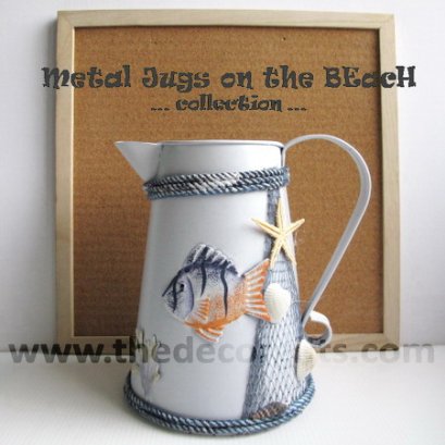 เหยือกสังกะสี (ใหญ่) ลายปลา แนวทะเล