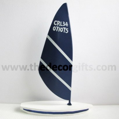 เรือใบสังกะสีฐานไม้ แนวทะเล (Size L)