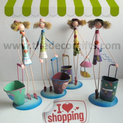 ตุ๊กตาสังกะสี Slim Set : รถลากช้อปปิ้ง (4 ตัว) ขนาดกลาง