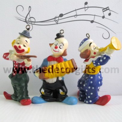 ตุ๊กตาไฟเบอร์ ตัวตลกโบโซ่นักดนตรี (3 ตัว)