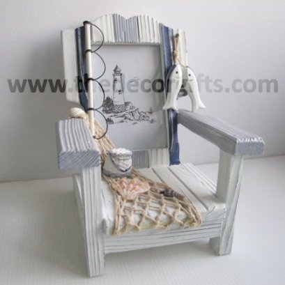 กรอบรูปไม้เก้าอี้ชายหาด (เบ็ดตกปลา) แนวทะเล