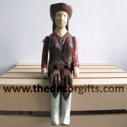 ตุ๊กตาห้อยขา CowGirl งานไม้แกะสลัก แนวคันทรี่ส์วินเทจ (Size L)