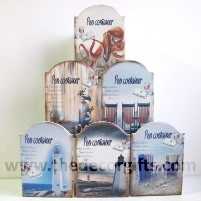 กล่องไม้ใส่เครื่องเขียน Mediterranean (6 ใบ/ 6 ลาย)