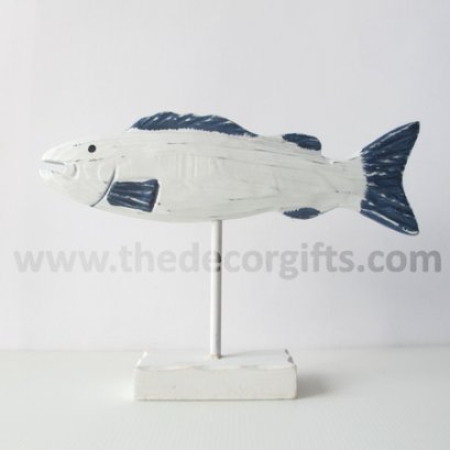 ปลาไม้แกะสลัก (ตัวยาว) แนวทะเล