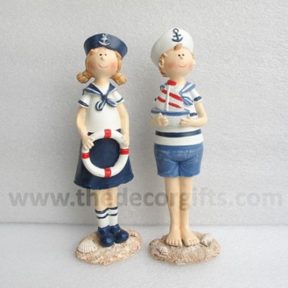 ตุ๊กตาเรซิ่น กะลาสีชายหญิง แนวทะเล (2 ตัว) Size M