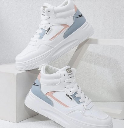 รองเท้าสเก็ต ลายบล็อกสี ผูกเชือกด้านหน้า