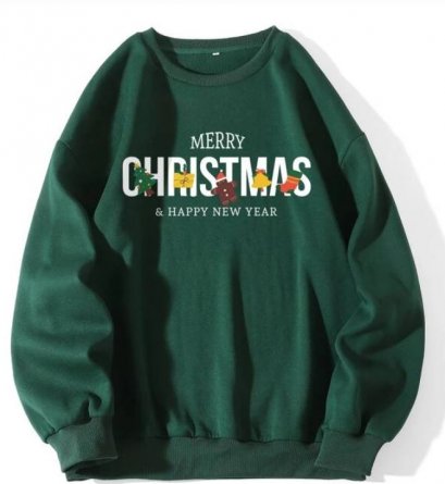 เสื้อสวมหัว คริสต์มาส พิมพ์ลายรูปการ์ตูนและประโยคเด็ด